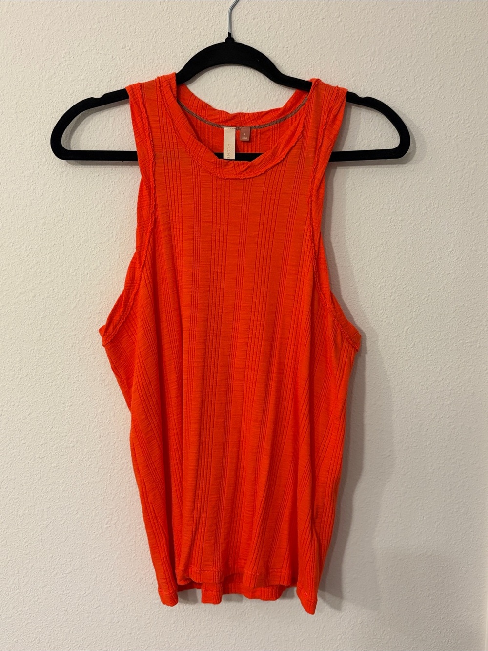 Pilcro Ribbed Tank Top in Vibrant Orange